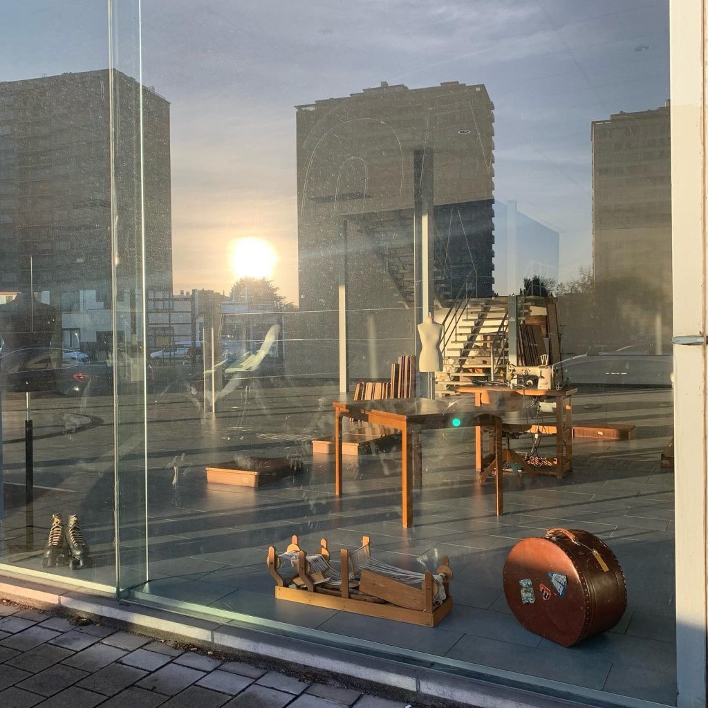 reflecting sundown in an atelier